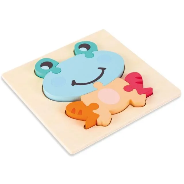 Kids Montessori Puzzle Toys Animals Fruit Graph Match Card Game Early Educational Materials Double-sided Puzzle Toy For Children