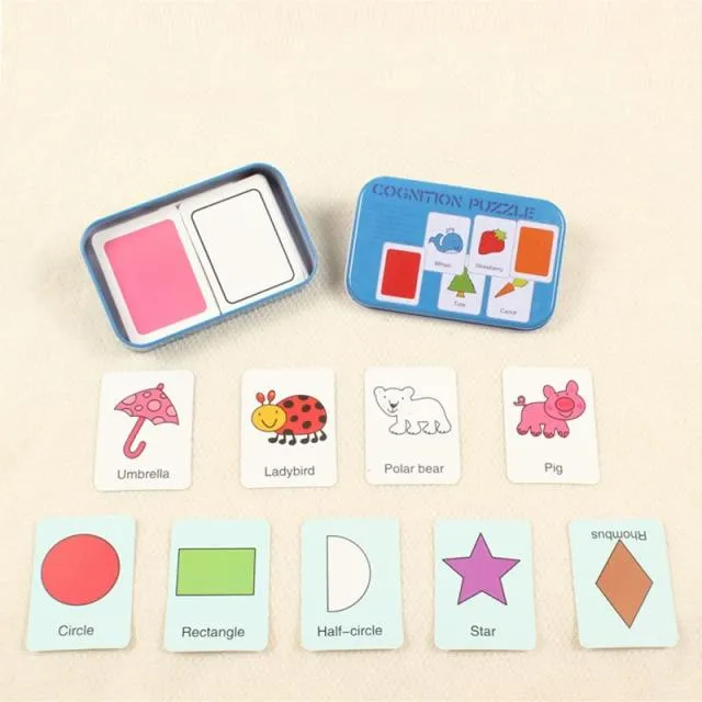 Kids Montessori Puzzle Toys Animals Fruit Graph Match Card Game Early Educational Materials Double-sided Puzzle Toy For Children