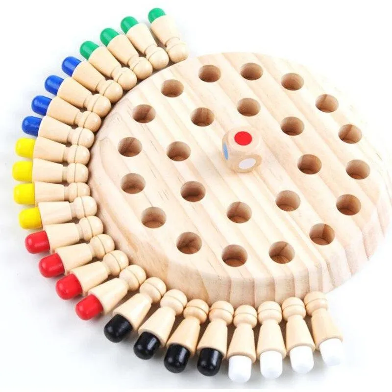 Kids Wooden Memory Match Stick Chess Game Fun Block Board Game Educational Color Cognitive Ability Toy For Children