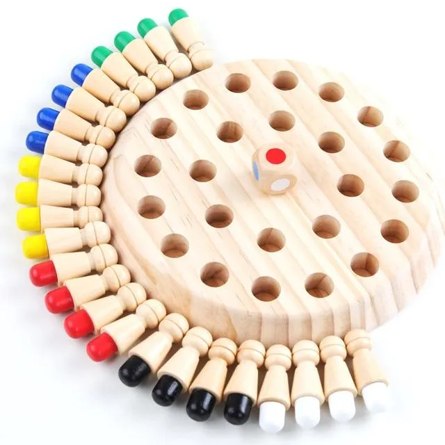 Kids Wooden Toy Puzzles Color Memory Chess Match Game Intellectual Children Party Board Games Baby Educational Learning Toys