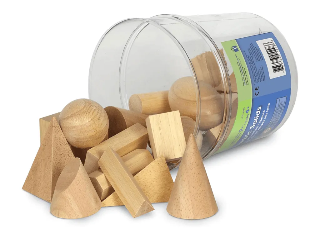 Learning Resources Wood Geometric Solids (Set Of 19)