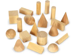 Learning Resources Wood Geometric Solids (Set Of 19)