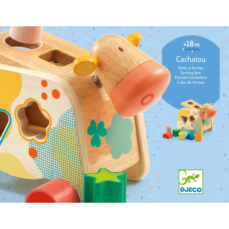 Maggy Cow Wooden Shape Sorter Toddler Toy - Djeco