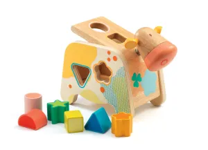 Maggy Cow Wooden Shape Sorter Toddler Toy - Djeco