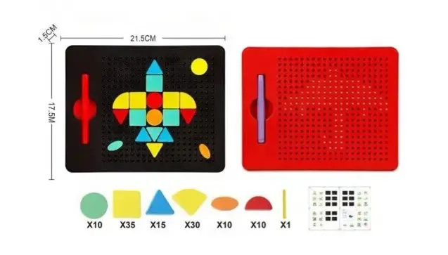 Magnetic Pen Drawing Tablet and Mosaic Puzzle Set