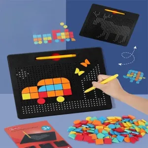 Magnetic Pen Drawing Tablet and Mosaic Puzzle Set