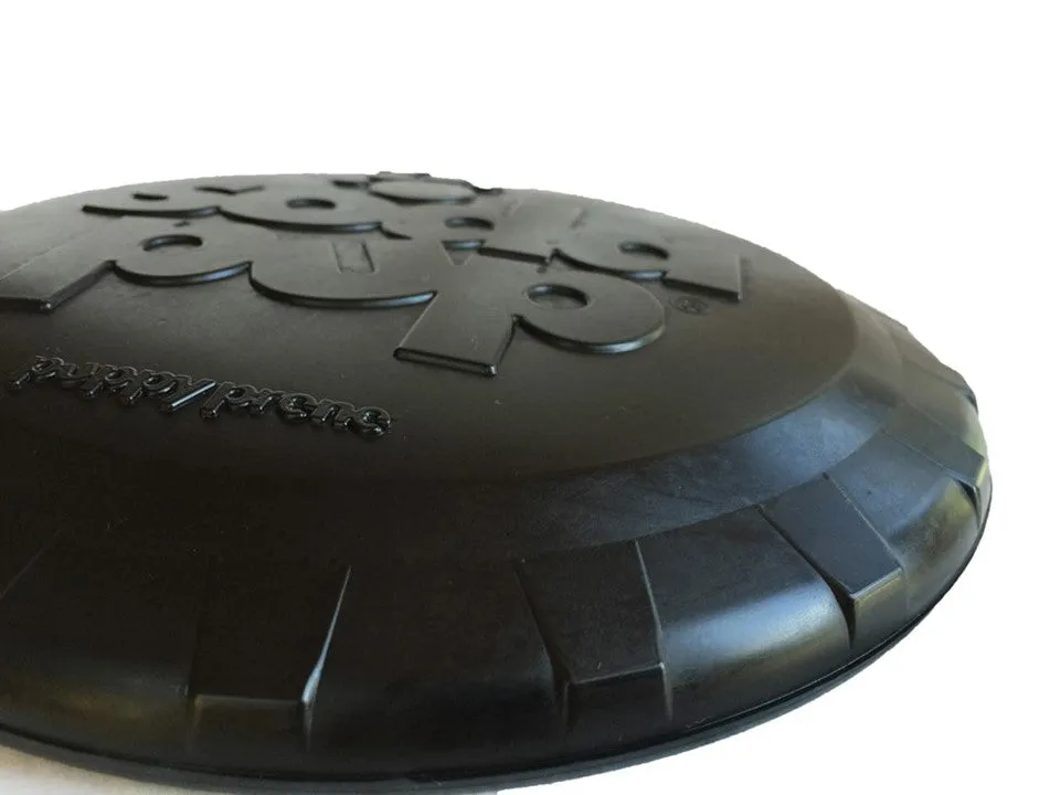 Magnum Bottle Top Flyer Ultra Durable Rubber Retrieving Frisbee - Large - Black