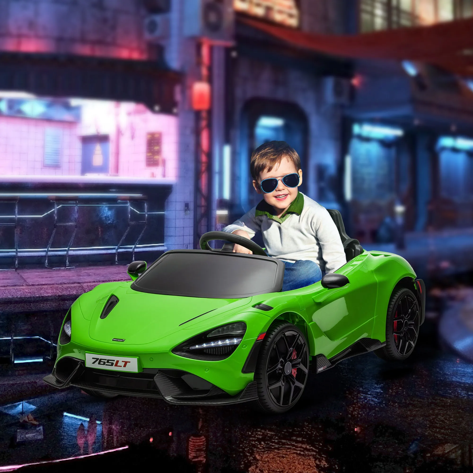 McLaren 765LT Licensed 12V Kids Ride on Car w/ MP3 Music Green