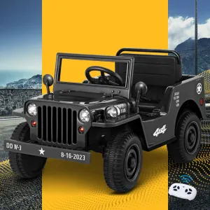 Military-Inspired 12V Kids Electric Jeep with Remote | Rigo