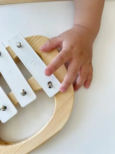 Minimalist Baby Wooden Xylophone (White) Musical Instrument