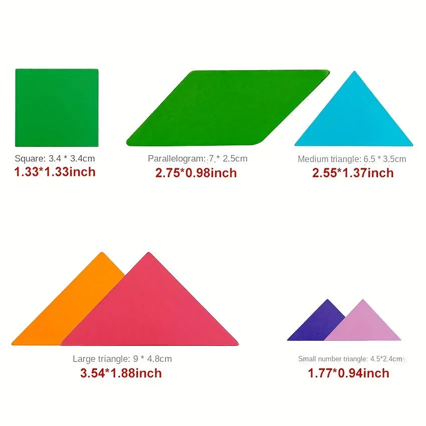 Montessori Magnetic Tangram Puzzle Board Educational Geometric Wooden Toys