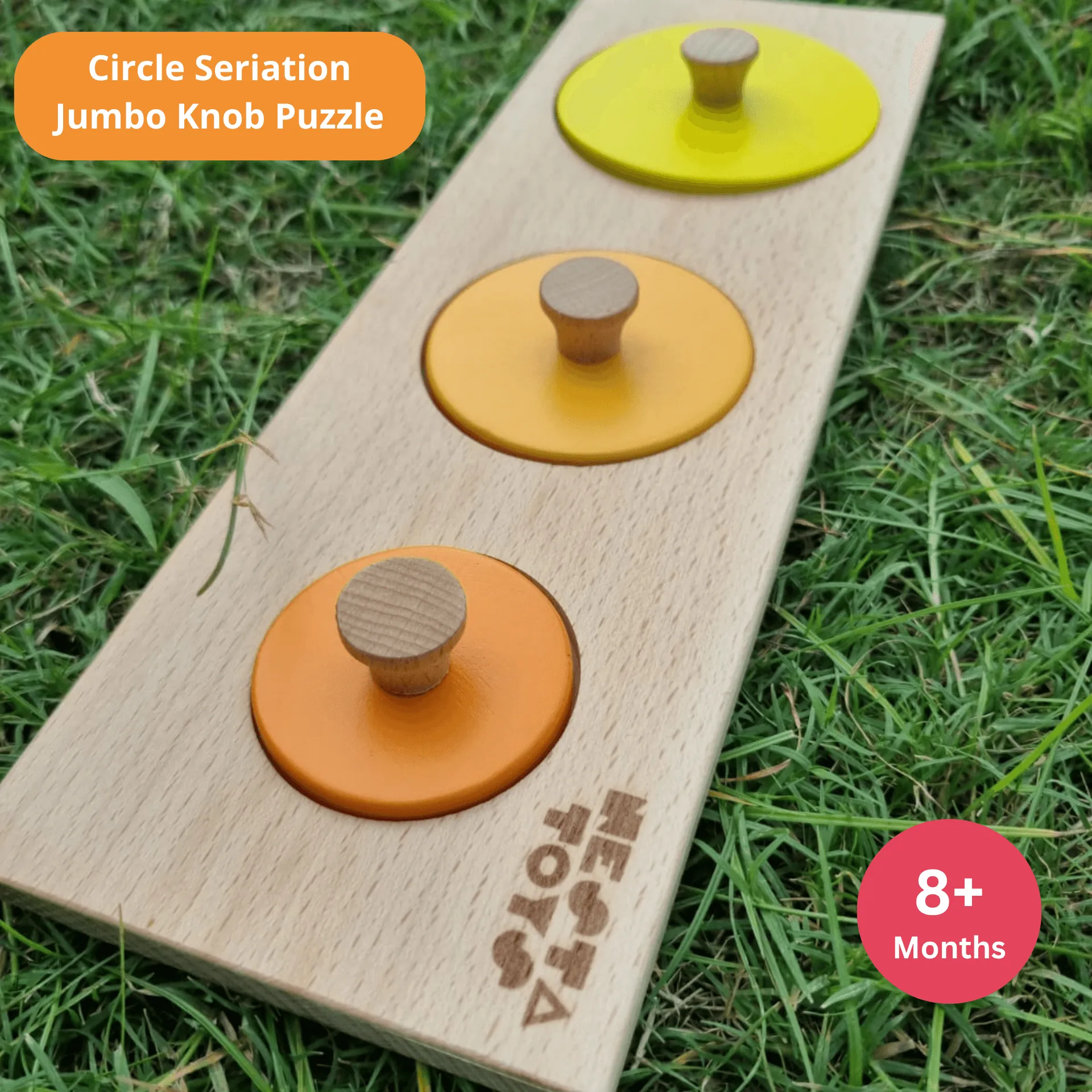 Montessori Wooden Circle Seriation Puzzle | Jumbo Knob Educational Shapes Puzzles for Baby