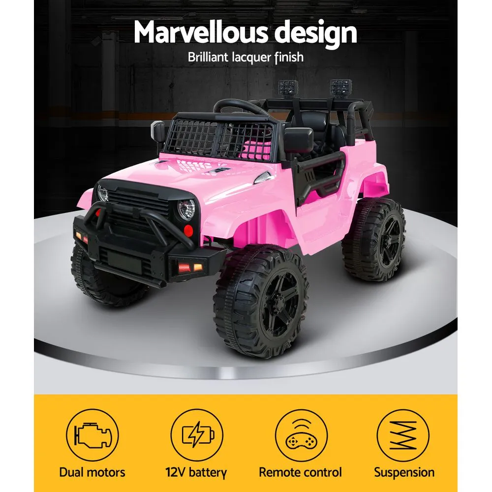 Pink 12V Kids Electric Ride-On Jeep with Remote - Rigo