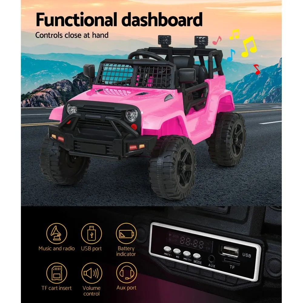 Pink 12V Kids Electric Ride-On Jeep with Remote - Rigo