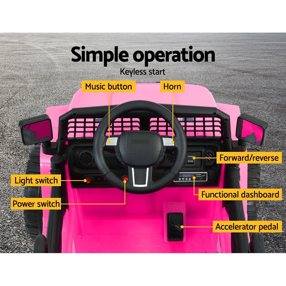 Pink 12V Kids Electric Ride-On Jeep with Remote - Rigo