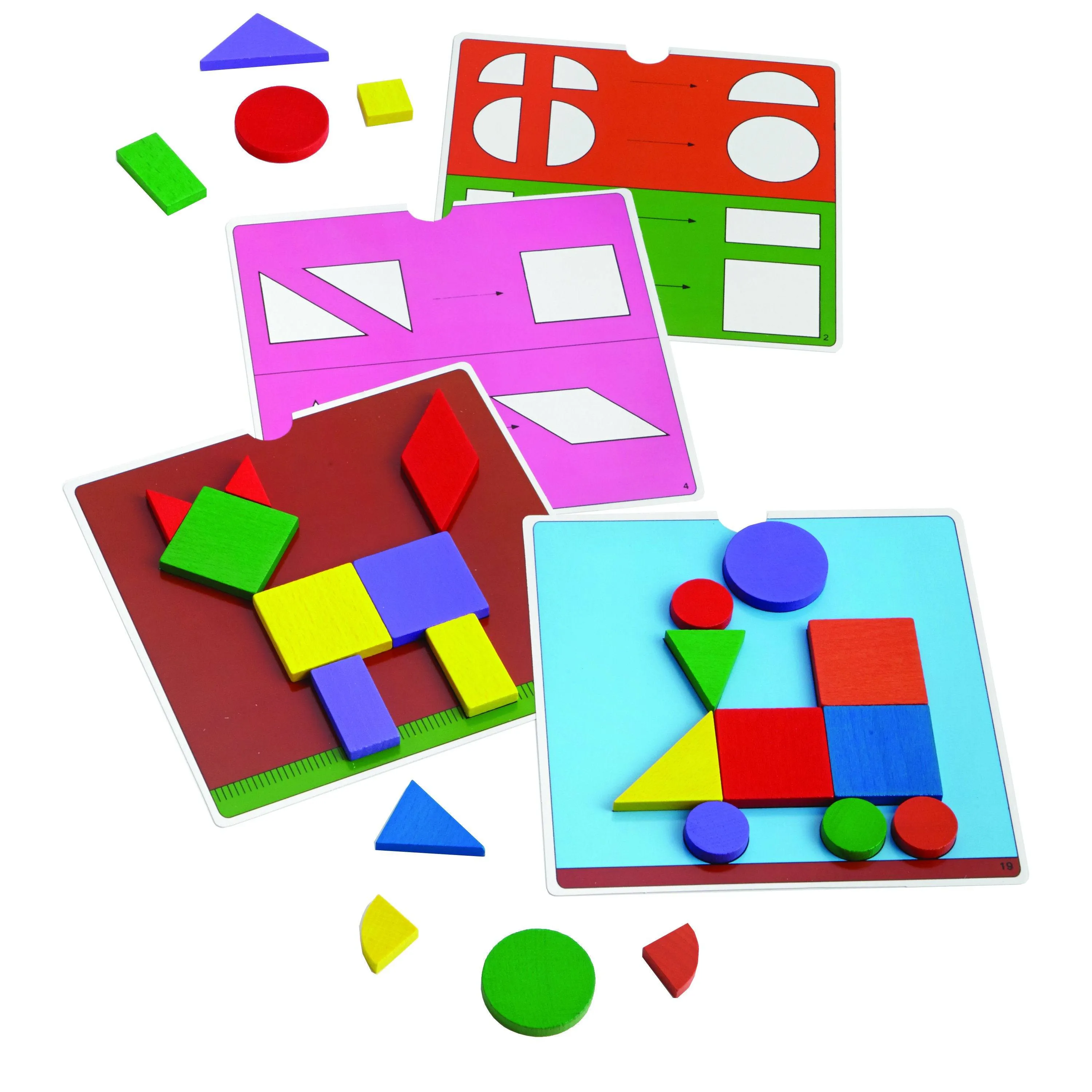 PLAYFUL PATTERNS Montessori Wood Shapes Puzzle Set