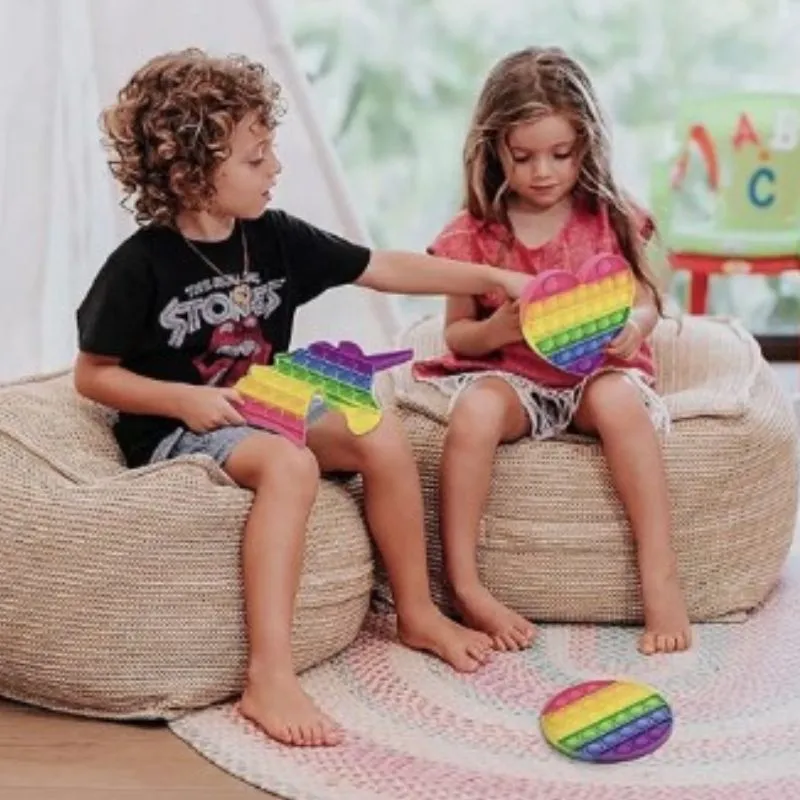 Rainbow Bubble Popping Sensory Toy -Heart, Unicorn and Circle