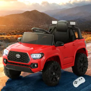 Red 12V Electric Ride-On Toyota Tacoma Car w/ Remote, MP3 - Toyota