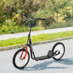 Scooter for Kids with Adjustable Handlebar, Anti-Slip Deck, Dual Brakes, for Boys and Girls Aged 5  Years Old, Black