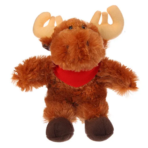 Soft Plush Stuffed Moose with Bandana