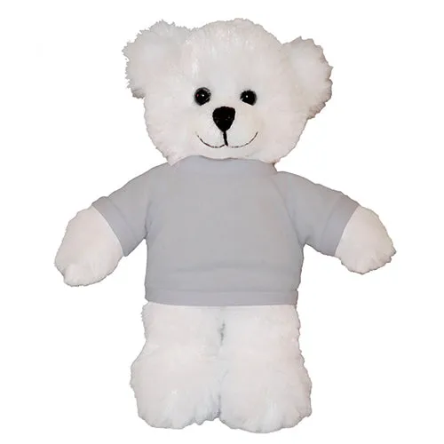 Soft Plush White Teddy Bear with Tee