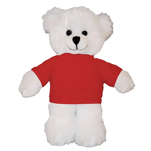 Soft Plush White Teddy Bear with Tee