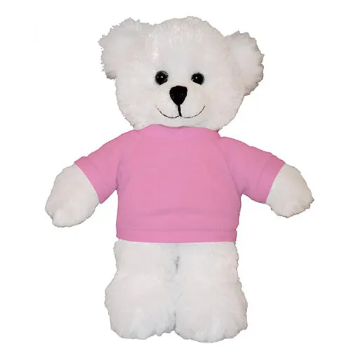 Soft Plush White Teddy Bear with Tee