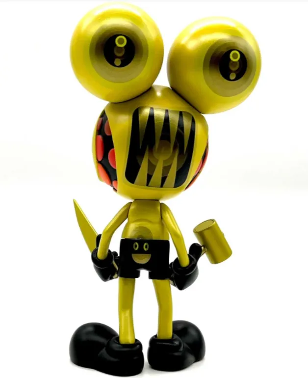 Spacemonkey Happy Pants Gold Art Toy by Dalek- James Marshall