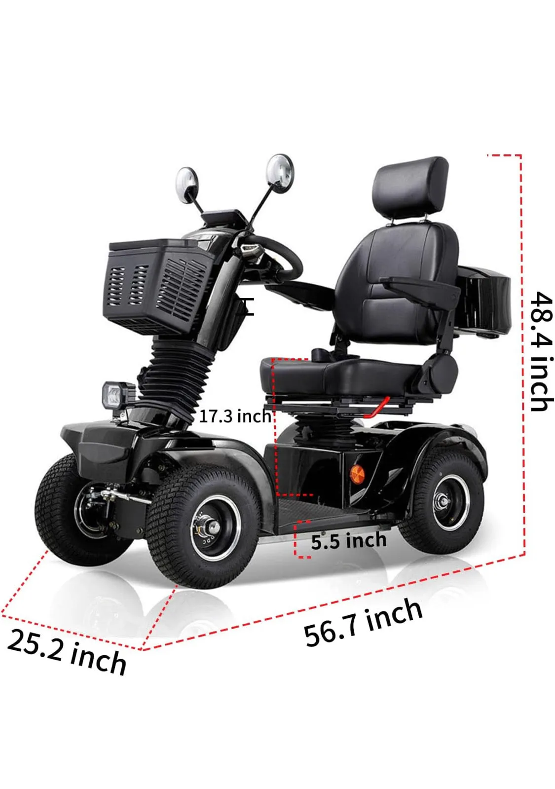 Bluetooth-Enabled Stealth All-Terrain Mobility Scooter