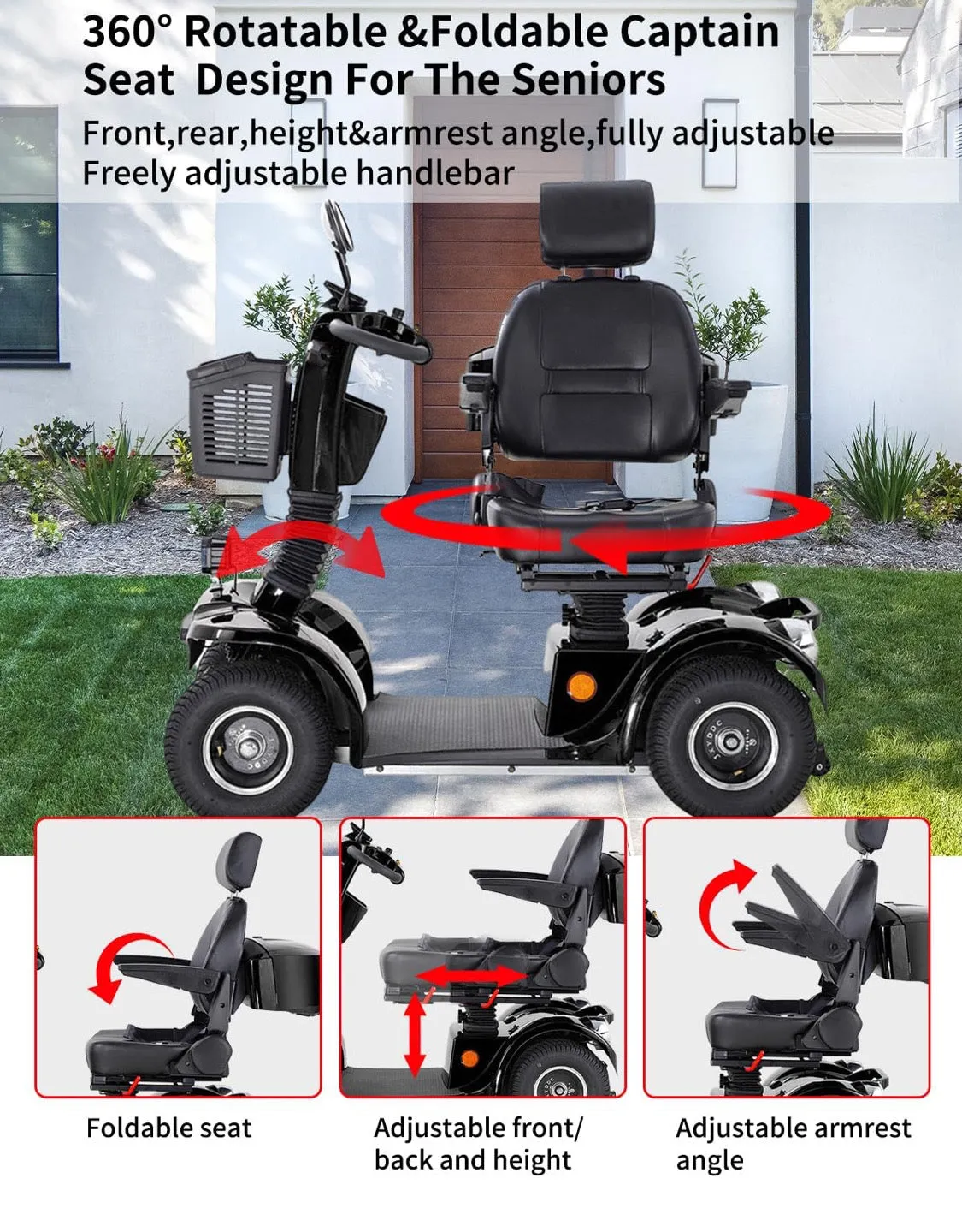 Bluetooth-Enabled Stealth All-Terrain Mobility Scooter