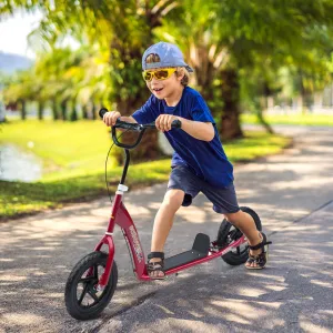 Teen Push Scooter Kids Children Stunt Scooter w/ 12" EVA Tyres, Red