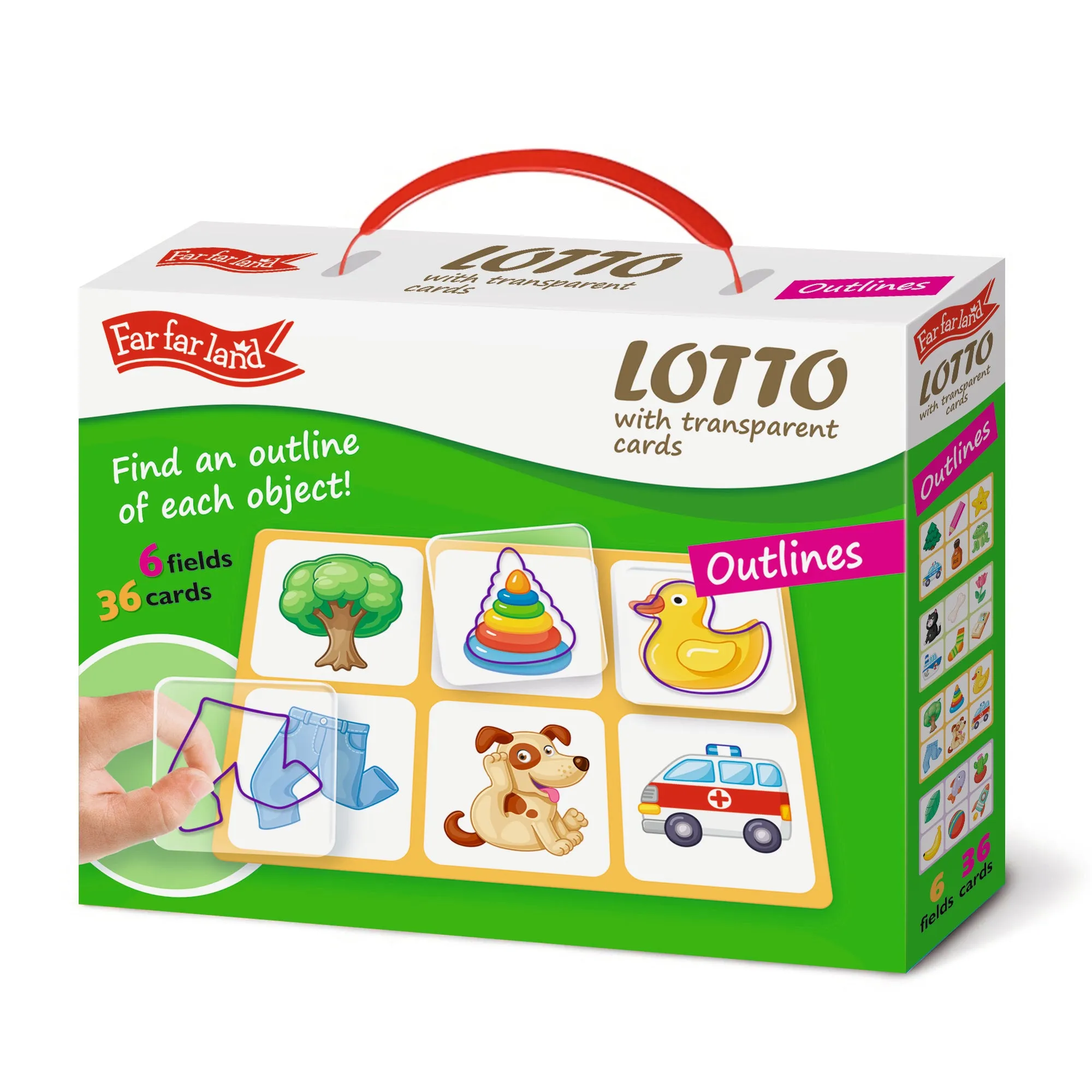 Toddler Puzzles for 2  Years - LOTTO Find a Pair with Transparent Plastic Flash Cards - 6 Fields, 36 Cards - Montessori Education