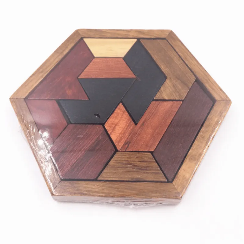 Wooden Geometric Jigsaw Puzzles  Educational Montessori Toys for Kids