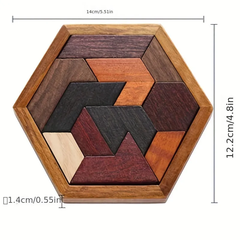 Wooden Geometric Jigsaw Puzzles  Educational Montessori Toys for Kids