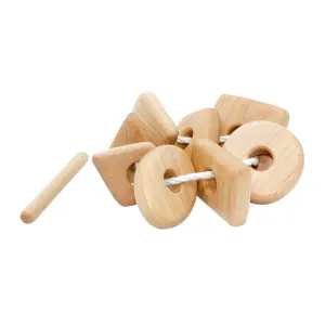 Wooden Lacing Toy With Geometric Shapes