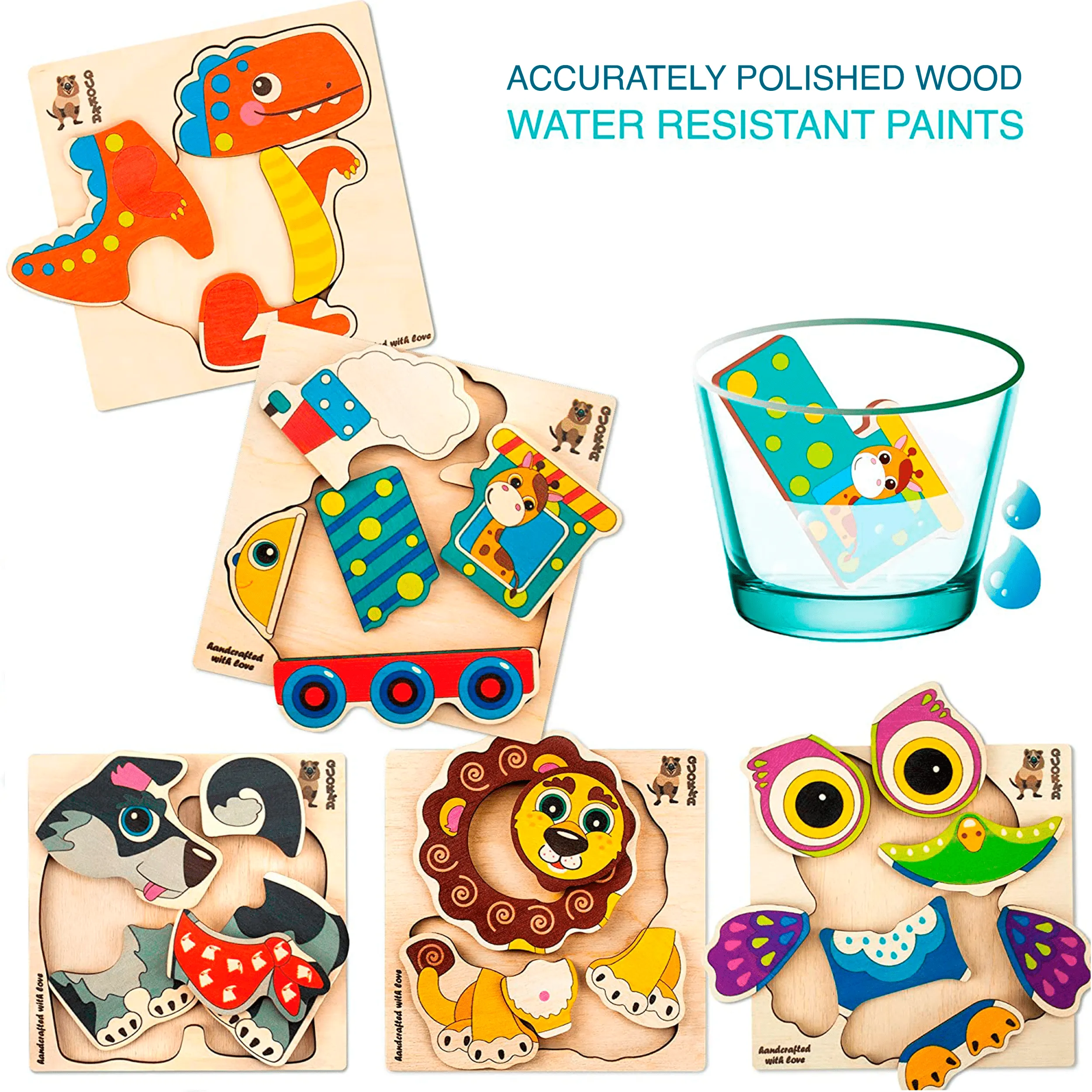 Wooden Puzzle for Toddlers Unique Shapes | Animal