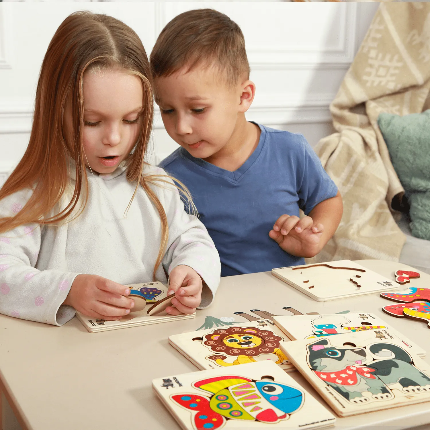 Wooden Puzzle for Toddlers Unique Shapes | Animal