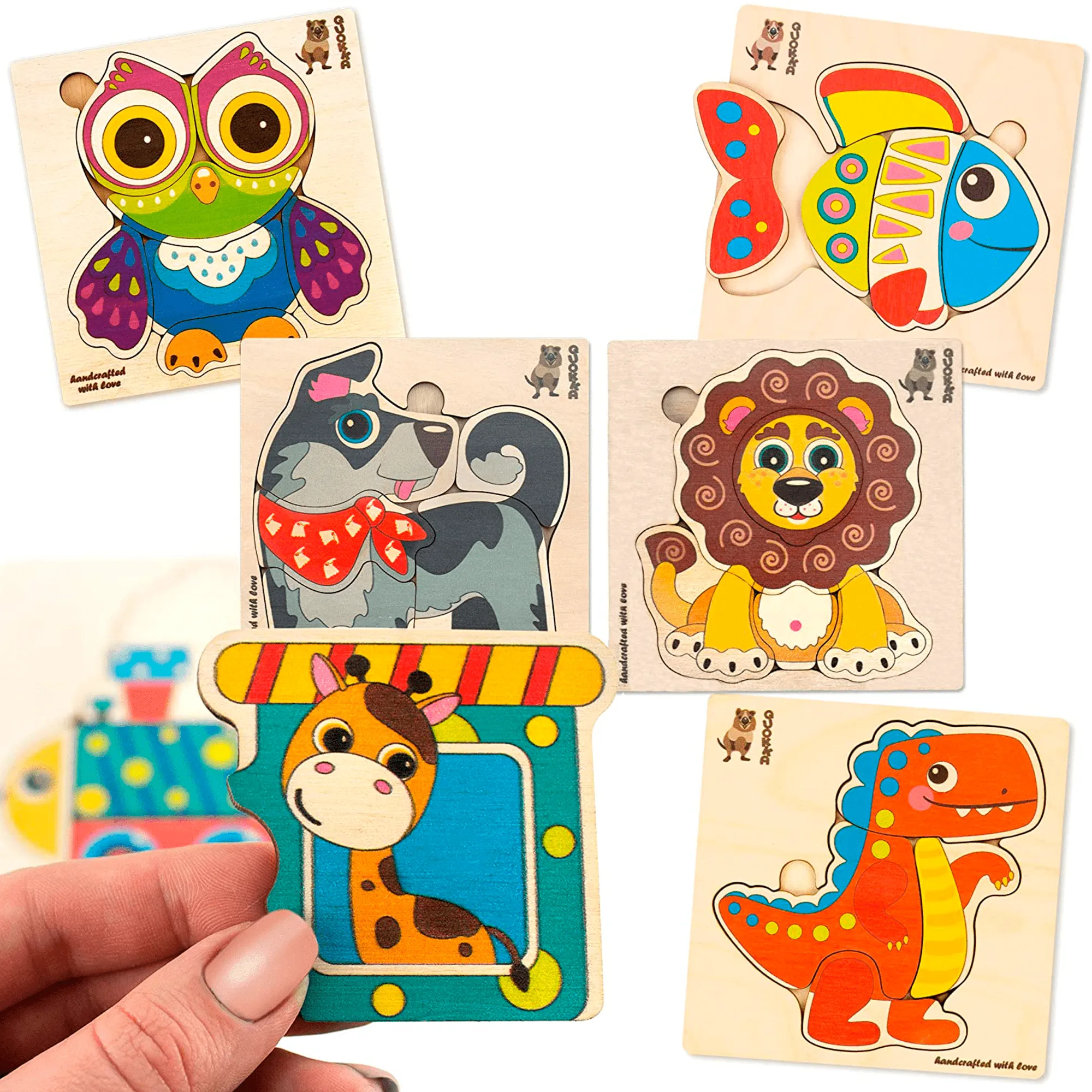 Wooden Puzzle for Toddlers Unique Shapes | Animal