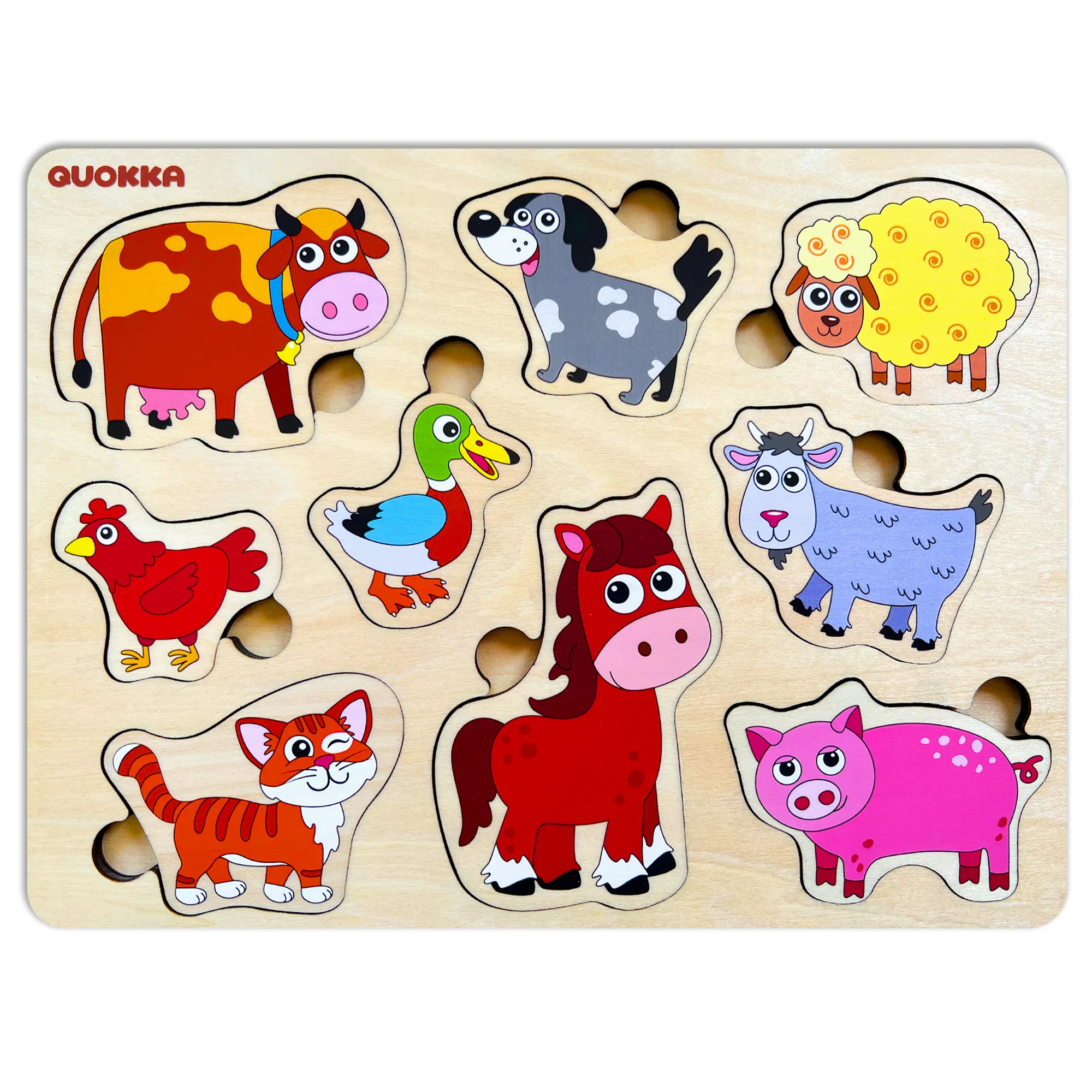 Wooden Puzzles for Toddlers | Farm Animals