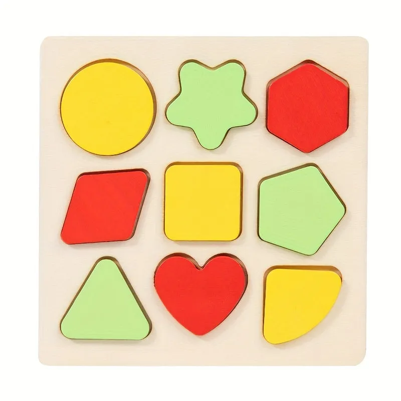 Wooden Shape Sorting Board Color Matching Puzzle Educational Toy