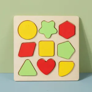 Wooden Shape Sorting Board Color Matching Puzzle Educational Toy