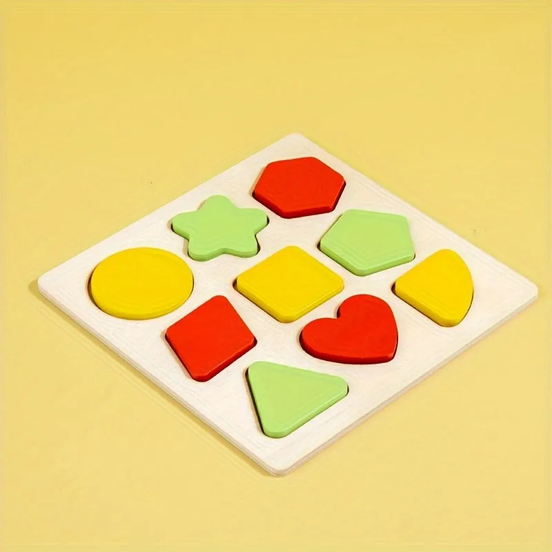 Wooden Shape Sorting Board Color Matching Puzzle Educational Toy