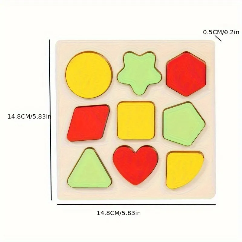 Wooden Shape Sorting Board Color Matching Puzzle Educational Toy