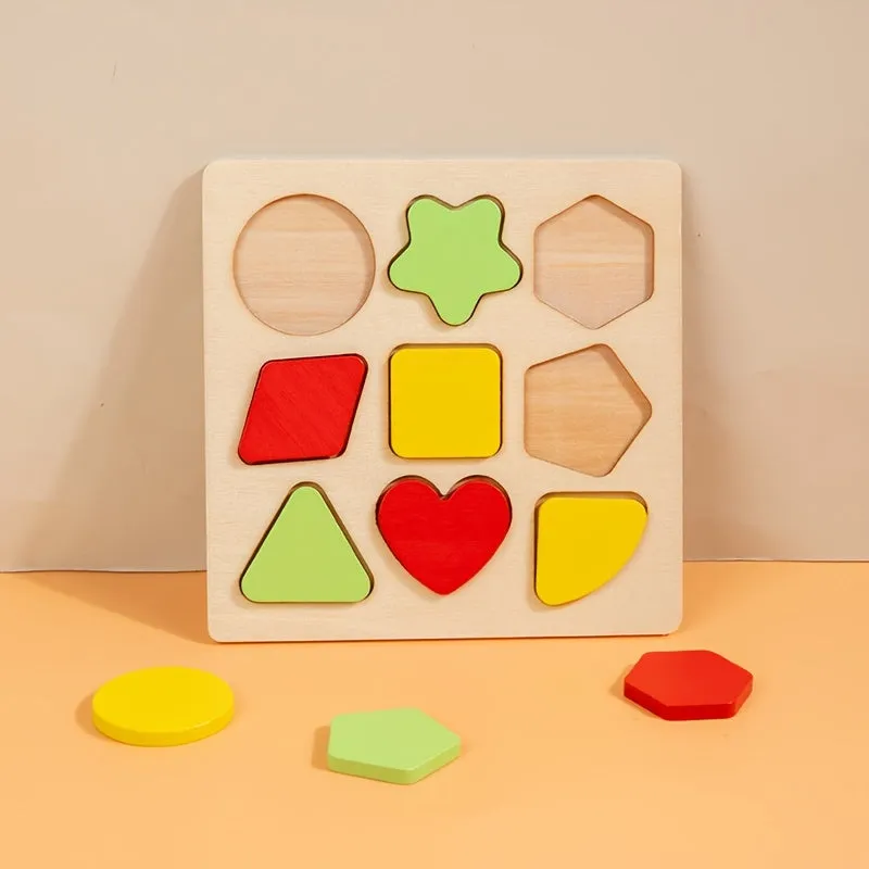 Wooden Shape Sorting Board Color Matching Puzzle Educational Toy