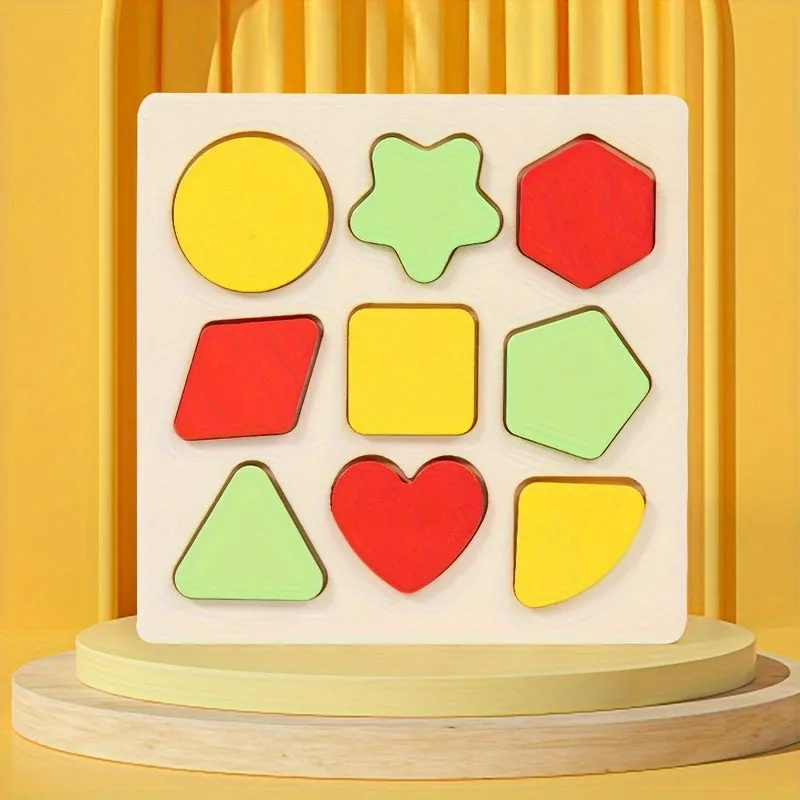 Wooden Shape Sorting Board Color Matching Puzzle Educational Toy