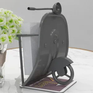 Wooden Twist Ruedas Stylish Scooter Shape Tissue Holder Wrought Iron ( Grey )