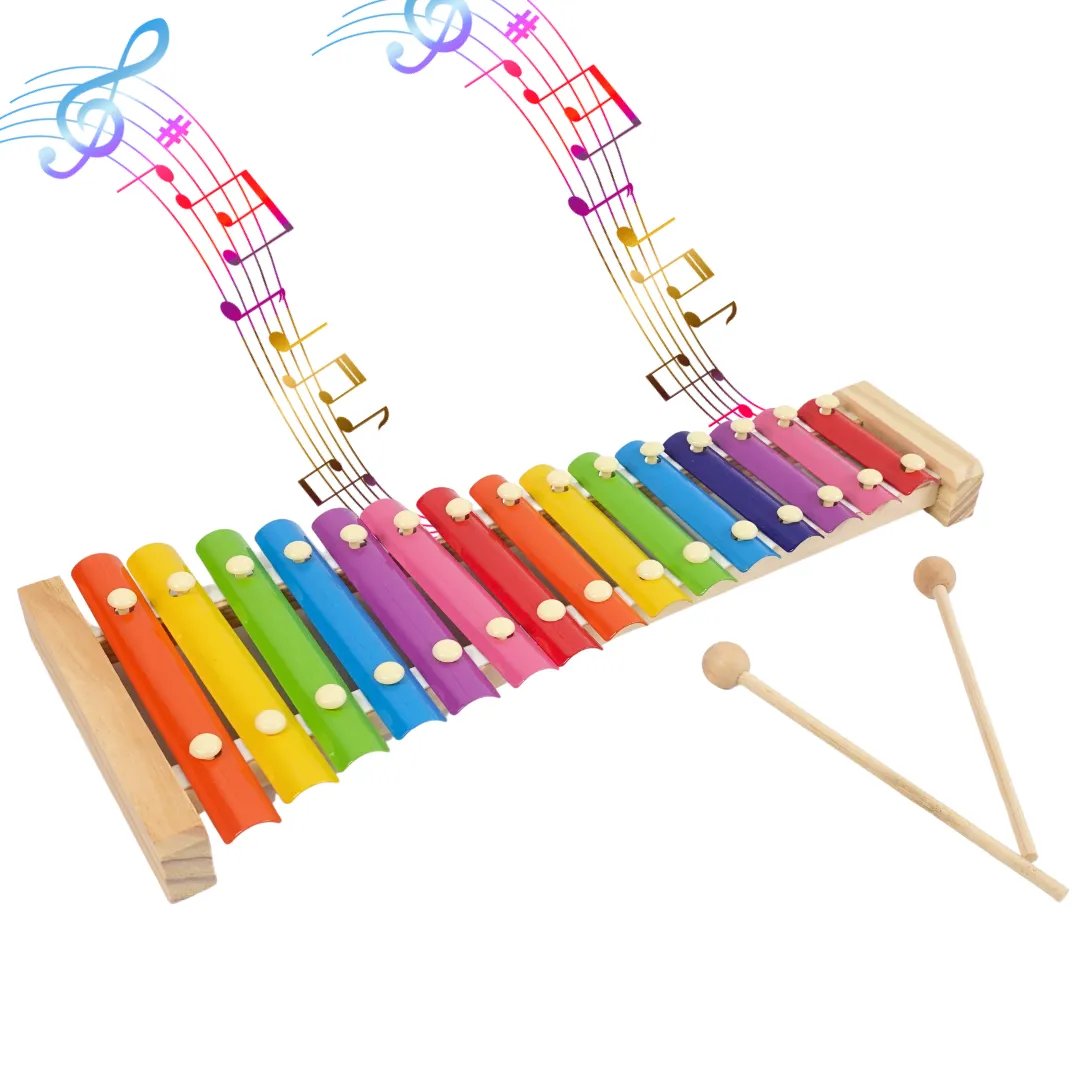 Wooden Xylophone with 15 Note, 1 Xylophone, 2 Sticks Brand