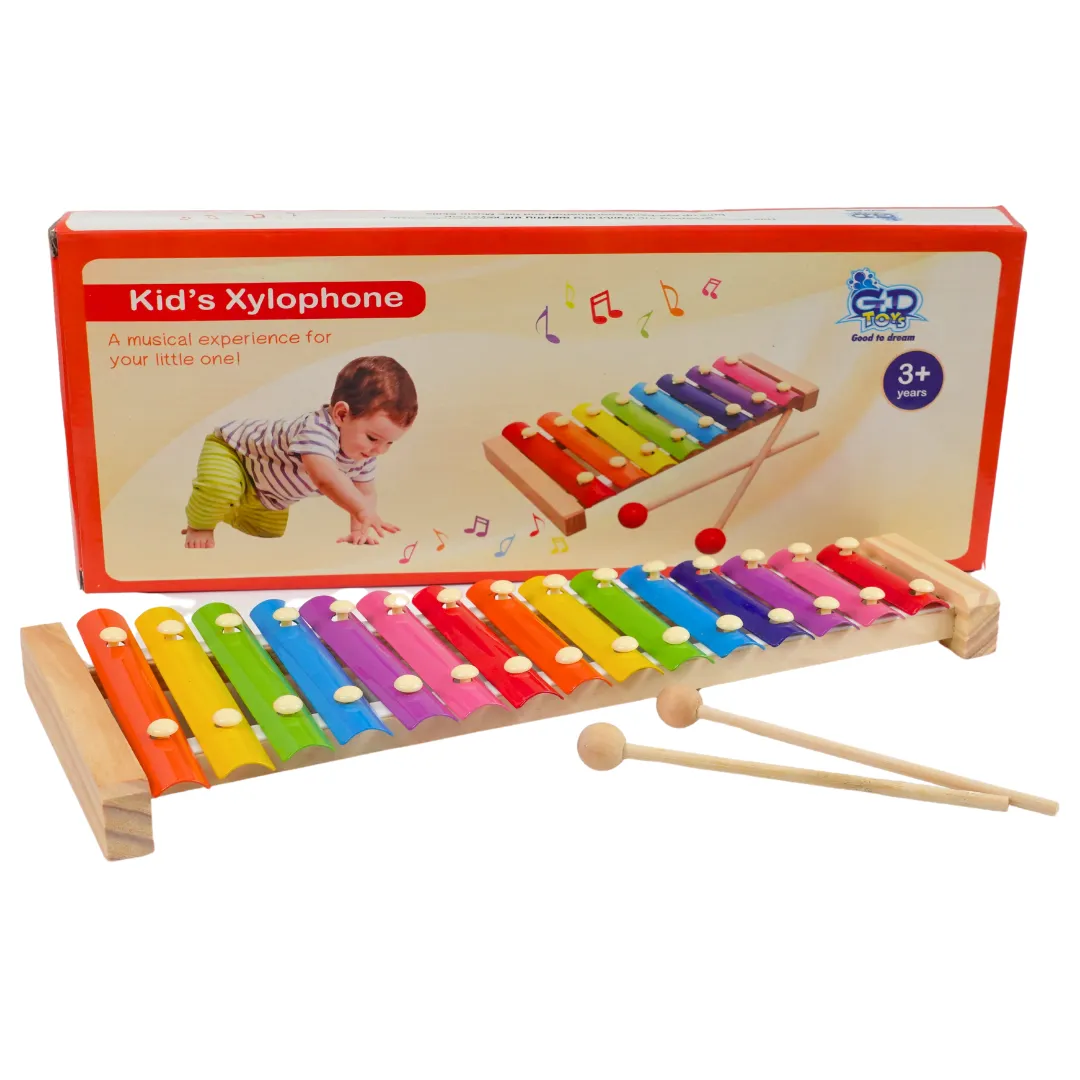 Wooden Xylophone with 15 Note, 1 Xylophone, 2 Sticks Brand