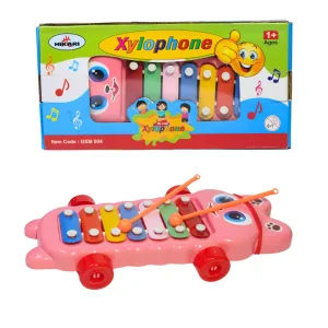 Xylophone Musical Toy with wheels-1, with 7 Notes, Multicolour, 3 , 1 Xylophone, 2 Sticks Brand